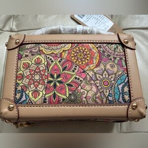Brand New Box Style Crossbody Bag – Cork Fabric & PU, Colorful Pattern